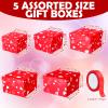 Geyoga 5 Pcs Valentine's Day Gift Boxes Square Nesting Boxes with Lids Square Box 5 Assorted Sizes Stackable Gift Box for Valentine's Day Wedding Party Present Packaging view 2