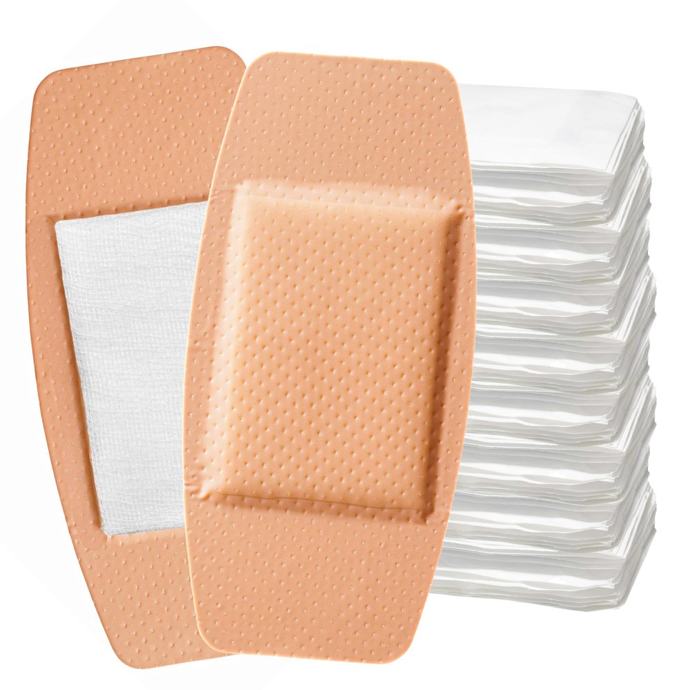 100 Extra Large Adhesive Bandage Patch 2x4.5 Sterile Sheer Plastic Bandages Breathable & Flexible with Non-Stick Pad and 4 Sided Seal, Latex Free for First Aid Kit Wound Care (100)