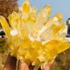 AtkitS Yellow Tibetan Quartz Crystal Cluster Specimen Healing (Size : 900-1000g) view 3