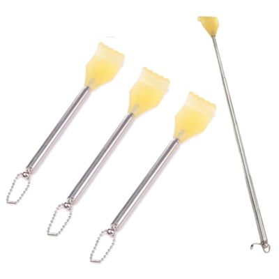 3 Pack Telescoping Back Scratcher Telescopic Stainless Steel Extend Body Massage, Natural Jade Body Scratcher, Portablelong Reach Claw Extendable Back Scratcher, Retractable Telescopic Tickle