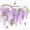 20 Decorative Paper Napkins Natural Hummingbirds on Wisteria as Table Decoration with Motif Also for Decoupage 33 x 33 cm view 1