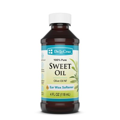 De La Cruz Ear Wax Remover and Earwax Softener, 100% Pure Sweet Oil for ears, Gentle and Natural Ear Oil - Refill 4 Fl OZ