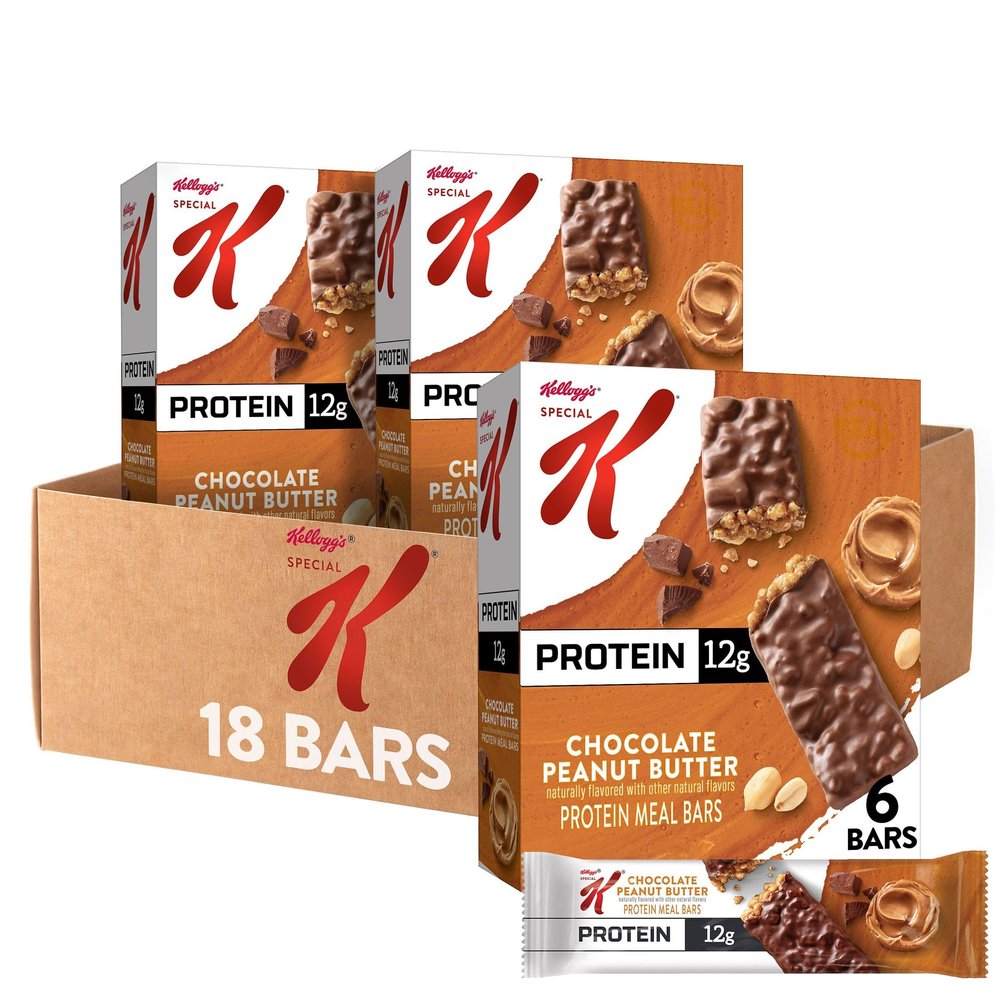 Special K Bar Protein Meal Bars, 12g Protein, Meal Replacement, Chocolate Peanut Butter (3 Boxes)