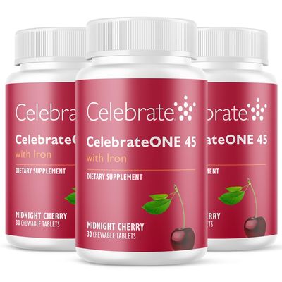 Celebrate Vitamins CelebrateONE 45 Chewables, 45mg Iron - Once Daily Bariatric Multivitamin, Essential Vitamins & Minerals - Gastric Bypass & Sleeve Gastrectomy Supplement - Cherry (90 Tablets)