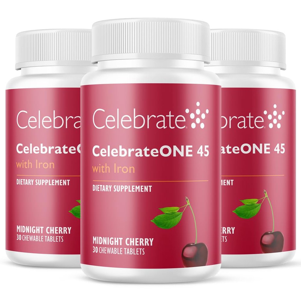 Celebrate Vitamins CelebrateONE 45 Chewables, 45mg Iron - Once Daily Bariatric Multivitamin, Essential Vitamins & Minerals - Gastric Bypass & Sleeve Gastrectomy Supplement - Cherry (90 Tablets)