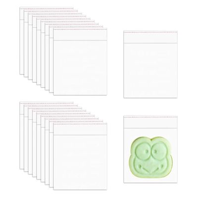Square Self Sealing Cellophane Bags 3x3'' 1000pcs Small Clear Resealable Polypropylene Bags Self Stick Cello Baggies 2mil for Jewelry Earrings Candies Bakery Candle Cookie