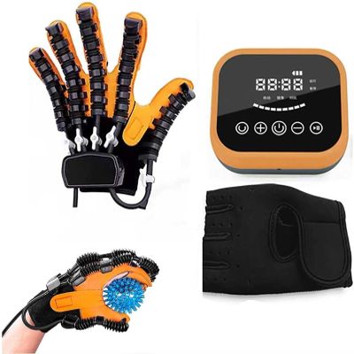 Disability Aids Rehabilitation Equipment Finger Straightening Brace Guard with LCD Touch Screen/Timing/Training Intensity,Left-M