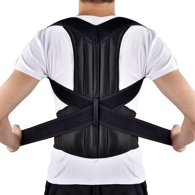 S-5XL Big Size Full Back Support Belt Posture Correction Brace Trainer Providing Pain Relief Neck Clavicle Shoulder Back Support Straightener Humpback Correction (Color : Grey, Size : S) (Black 3XL)