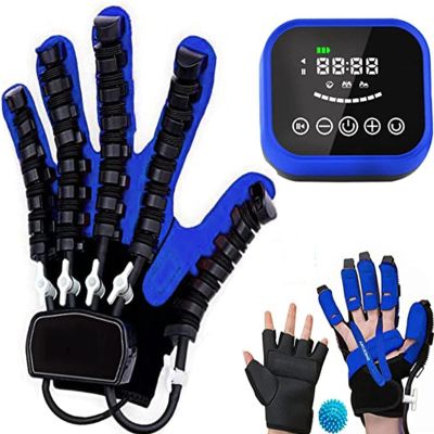 Stroke Hand Splint Assistive Gloves Long-Term Relief Finger Cramps with Single Finger Training and Mirror Mode,Right-L