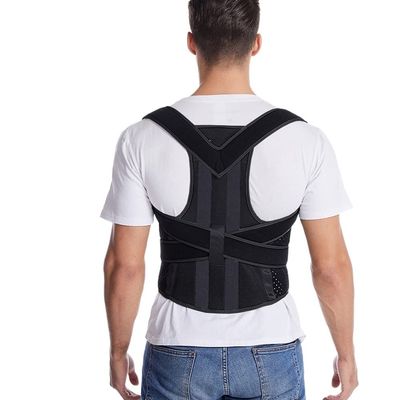 1Pcs Adjustable Back Body Sculpting Posture Correction Belt Unisex Double Keel Support Hunchback Correction Brace Provide Neck Clavicle Shoulder Back Support Straightener (Color : Black, Size : S)