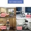 CAIMIAO Folding Commode Wheelchair,Height Adjustable Toilet Shower Chair with Detachable Bucket,Folding Pedal and Foldable Armrest Toilet Chair Mobile Bedside Commodes for Elder Disabled People view 2
