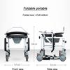 CAIMIAO Folding Commode Wheelchair,Height Adjustable Toilet Shower Chair with Detachable Bucket,Folding Pedal and Foldable Armrest Toilet Chair Mobile Bedside Commodes for Elder Disabled People view 3