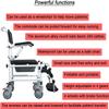 CAIMIAO Folding Commode Wheelchair,Height Adjustable Toilet Shower Chair with Detachable Bucket,Folding Pedal and Foldable Armrest Toilet Chair Mobile Bedside Commodes for Elder Disabled People view 4