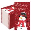100 PCS Christmas Snowman Napkins Winter Snowflake Guest Napkin 3 Ply Let It Snow Paper Hand Towels Merry Christmas Disposable Dinner Napkins for Xmas Party Home Kitchen Bathroom Table Decor view 1