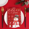100 PCS Christmas Snowman Napkins Winter Snowflake Guest Napkin 3 Ply Let It Snow Paper Hand Towels Merry Christmas Disposable Dinner Napkins for Xmas Party Home Kitchen Bathroom Table Decor view 4