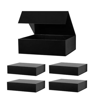 MUMUPACK Black Gift Boxes With Lids 16x13x5.3 Inches,Groomsmen Boxes With Magnetic Lid,Extra Large Gift Boxes For Weddings, Holidays, Graduations, Birthdays, Anniversaries