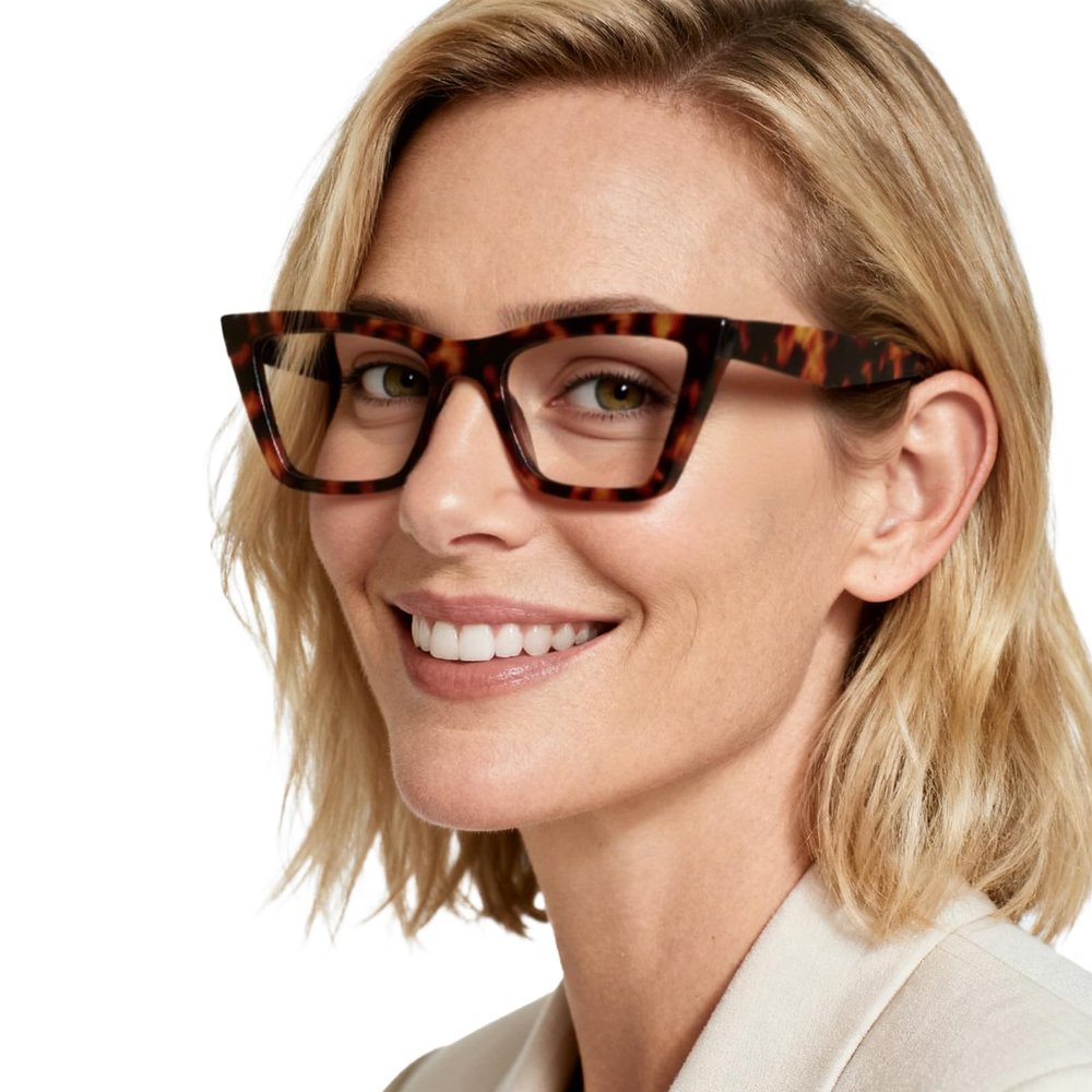 OCCI CHIARI Oversized Womens Reading Glasses(1.0 Brown) Retro Cat Eye Readers(1.0 1.25 1.5 1.75 2.0 2.25 2.5 2.75 3.0 3.5 4.0 5.0 6.0)