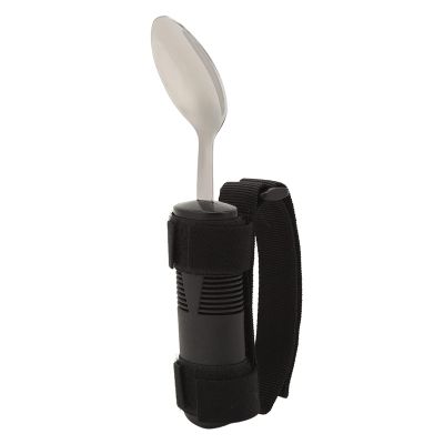 Adaptive Utensils, Stainless Steel Spoon with Easy Grip Anti Slip Handles Handicap Supportive Special Supplies Spoon with Adjustable Strap for Hand Tremors, Arthritis, Parkinsons Use