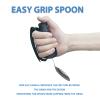 Adaptive Utensils, Stainless Steel Spoon with Easy Grip Anti Slip Handles Handicap Supportive Special Supplies Spoon with Adjustable Strap for Hand Tremors, Arthritis, Parkinsons Use view 2