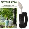 Adaptive Utensils, Stainless Steel Spoon with Easy Grip Anti Slip Handles Handicap Supportive Special Supplies Spoon with Adjustable Strap for Hand Tremors, Arthritis, Parkinsons Use view 4
