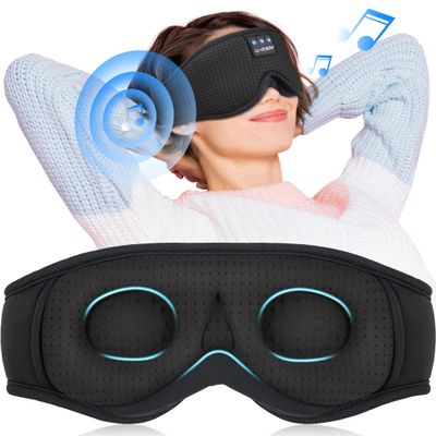 LC-dolida Sleep Mask with Bluetooth Headphones Bluetooth Sleep Mask Sleep Headphones,3D Eye Mask for Sleeping Mask Music Sleeping Headphones for Side Sleepers Meditation Gifts Gadgets for Men Women