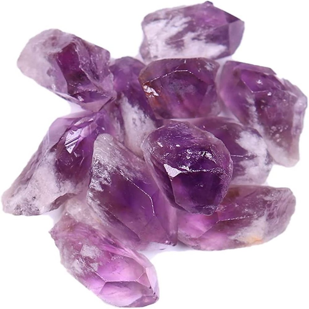 AMHIL Minerals Stones 50g Natural Purple Quartz Amethyst Tooth Crystal Cluster raw Mineral Sample Healing Stone Home Decor DIY Gemstone Gift Crystal Stones Decoration
