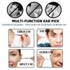 Ear Wax Cleaning Kit, Ear Cleansing, Ear Wax Removal Tool, Easy to Use, Painless Cleaning Spoon, with Storage Box and Cleaning Brush (6Pcs) (Silvery) view 4