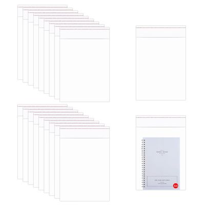DecorBess Clear Adhesive Cellophane Bags 11x14 100pcs Self Sealing Treat Bags Resealable OPP Poly Cello Bags for Apparel A4 Prints Magazines Sheet Photo Frame Clothing T-Shirt Pants Books Garment