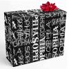 InterestPrint Personalized Name Wrapping Paper Roll Custom Black and White Gift Wrapping Paper Roll with Printed Name for Grandma Grandpa Birthday Wedding Christmas 3 Roll view 1