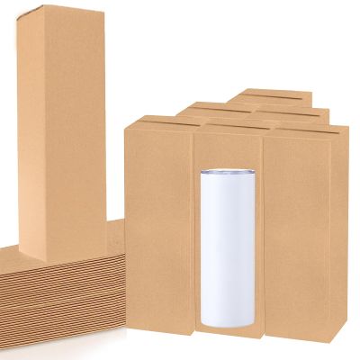 24 PCS Gift Boxes for Sublimation Tumbler 9.8 x 3.3 x 3.3 Inch Corrugated Cardboard Shipping Box for 12oz, 20oz, 30oz Heat Press Sublimation Blanks Skinny Cup for Shipping Gift Wrapping