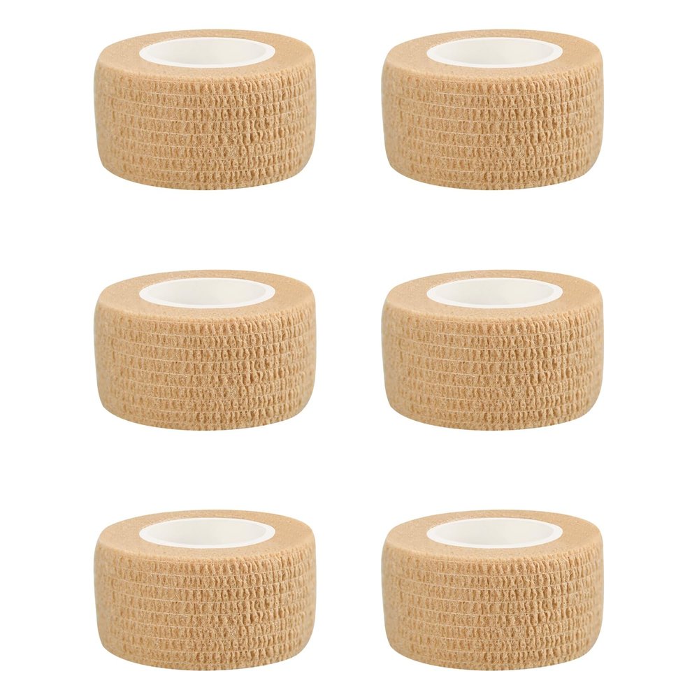 1" Self Adhesive Bandage Wraps, 6pcs Vet Wraps, Skin Color, 5 Yard Self Adherent Wraps for Sports, Wrist, Ankle and Swelling