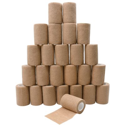 3" Self Adhesive Bandage Wraps, 24pcs Vet Wraps, Skin Color, 5 Yard Self Adherent Wraps for Sports, Wrist, Ankle and Swelling