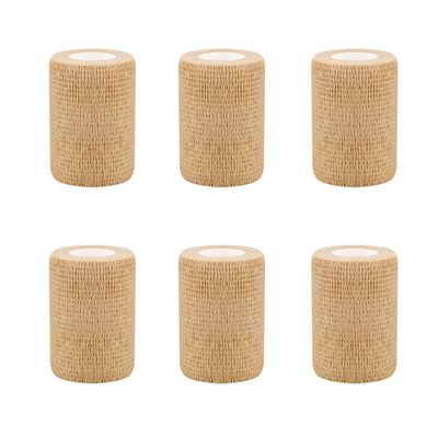 3" Self Adhesive Bandage Wraps, 6pcs Vet Wraps, Skin Color, 5 Yard Self Adherent Wraps for Sports, Wrist, Ankle and Swelling