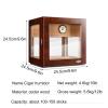 Cigar Humidor, Desktop Glass Top Cigar Box with Hygrometer Humidifier and Divider, Handcrafted Cedar Wood Finish Case Holds100-150 Cigars as Gift for Men view 2