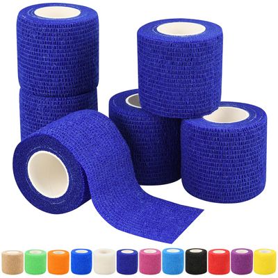 2" Self Adhesive Bandage Wraps, 6pcs Vet Wraps, Dark Blue, 5 Yard Self Adherent Wraps for Sports, Wrist, Ankle and Swelling
