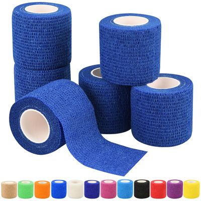 2" Self Adhesive Bandage Wraps, 6pcs Vet Wraps, Blue, 5 Yard Self Adherent Wraps for Sports, Wrist, Ankle and Swelling