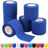 2" Self Adhesive Bandage Wraps, 6pcs Vet Wraps, Blue, 5 Yard Self Adherent Wraps for Sports, Wrist, Ankle and Swelling view 1
