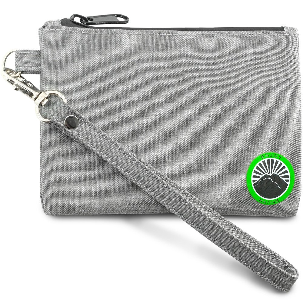 Enjoy Native Small Smell Proof Bag 6" x 4", Odor Resistant, Airtight, Water Resistant, Secure Zipper, Perfect Portable Size, Unisex, Gray, Storage Bag