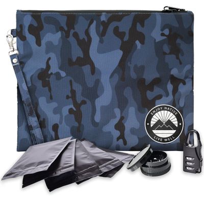 Enjoy Native Smell Proof Bag with Lock 11" x 9", Smell Proof Container, Dog Tested Odor resistant Bags, Best Zipper odor sealing pouch for Herbs, Coffee & Travel Medicine, Scent resistent Containers