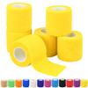 2" Self Adhesive Bandage Wraps, 6pcs Vet Wraps, Yellow, 5 Yard Self Adherent Wraps for Sports, Wrist, Ankle and Swelling view 1