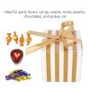 50Pcs Mini Gift Boxes, 2.2in Squared Gold Stripes Easy Assembly Gift Wrapping Box with Ribbons for Party Wedding Birthday view 2