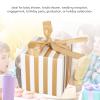 50Pcs Mini Gift Boxes, 2.2in Squared Gold Stripes Easy Assembly Gift Wrapping Box with Ribbons for Party Wedding Birthday view 4