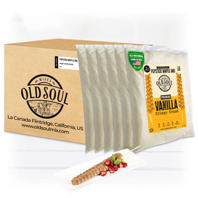 OldSoul Professional Popstick Waffle Mix | Stick Waffles Dough Mix | 30 Lbs | Vanilla Flavor | 672 Waffles (30 Lbs, Traditional)
