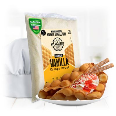 OldSoul Professional Bubble Waffle Mix | Crispy | Vanilla Flavor | Egg Waffle Mix | 28 Waffles (5 Lbs, Traditional)