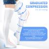 Ted Hose Thigh High Anti Embolism Compression Stockings 15-20 mmHg Graduated Medical Support Stocking 1 Pair with Silicone Band Women & Men for Swollen, Flight, Recovery, Training. view 2