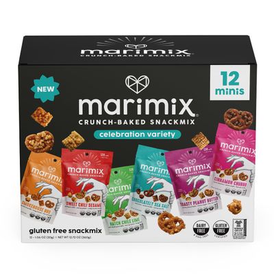 Marimix Snack Mix, Crunchy Baked Sweet & Salty, Good Source of Fiber, Variety Pack, Gluten Free Snacks for Kids and Adults, Dairy Free Whole Grain Office Pretzels Trail Party Mix