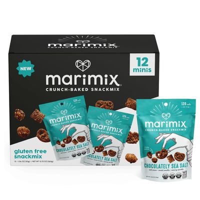 Marimix Snack Mix | Mini Chocolatey Sea Salt | Crunch Baked Sweet & Salty Savory Plant Based Naturally Gluten Free Whole Grain Fiber Charcuterie Pretzel Trail Party Mix | No Artificial Ingredients