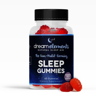 Dream Elements Sleep Supplement Gummies - All Natural, Passion Fruit Flavor, 60ct