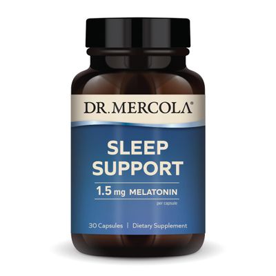 Dr. Mercola Sleep Support with Melatonin - Supports Restful Sleep & Relaxation - Melatonin with L-Theanine, 5-HTP, GABA & Chamomile - 30 Capsules - 1.5 mg