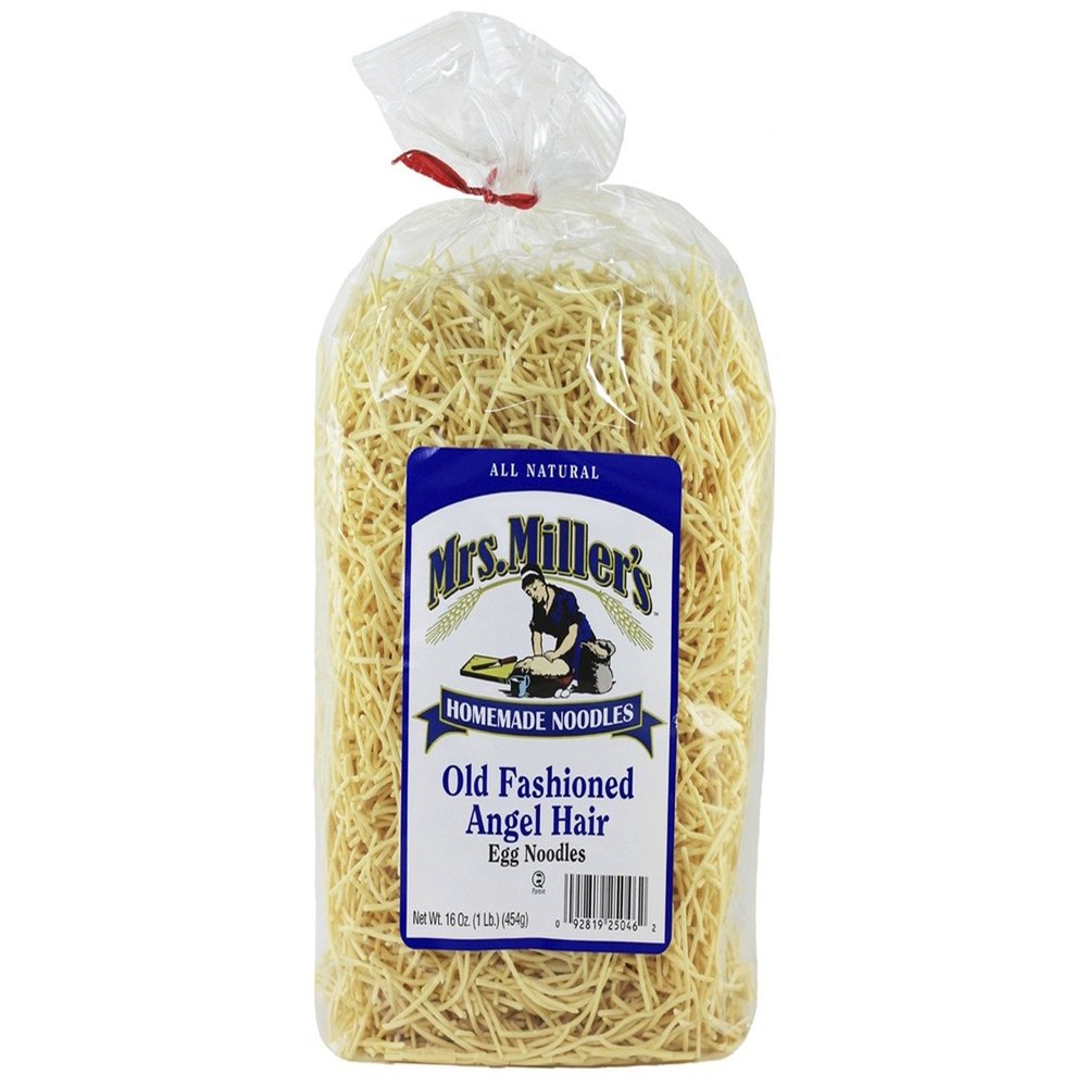 AmishTastes Mrs. Miller's Egg Noodles 64 Oz. Variety Box (Angel Hair, Extra Wide, Fine, Kluski)